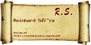 Reinhard Sára névjegykártya